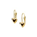 14K Yellow Gold Heart Earrings