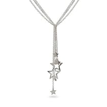 Sterling Silver Multi Strand Star Drop Necklace