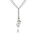 Jewelry : Sterling Silver Multi Strand Star Drop Necklace