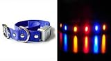 Hows Your Dog LED Flashing Nighttime Safety Dog Collar - Parade Blue/X-Large (18"-22")