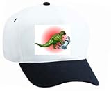 White Cap with rex, dinosaur, tyrannosaurus, carnivore, attacking, prehistoric