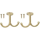 National Hardware V165 Undershelf Coat Hooks in Brass