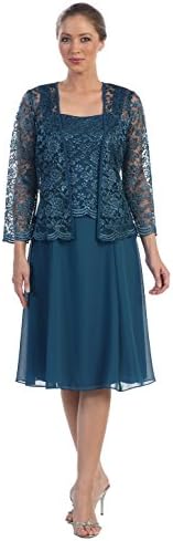 Short Mother of the Bride Dress Formal Plus Size Lace Jacket