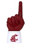 NCAA Washington State Cougars Licensed Burgundy Ultimate Hand Foam Finger and White Jersey Sleeve