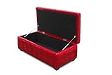 IMAGE OF Zen Collection Vinyl Lift Storage Ottoman Trunk: Red