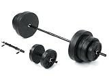 Purefitness 50kg Vinyl Standard Weights Set With 5ft Barbell & Free Dumbell Bars! Collars Included