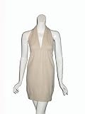 JANET Beige Cashmere Lurex Knit Halter Dress