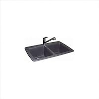 FrankeUSA DP33221 Double Bowl Granite Kitchen Sink, White Granite