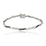 Sterling Silver Black and White Diamond Bracelet, 7.25"