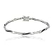 Sterling Silver Black and White Diamond Bracelet, 7.25
