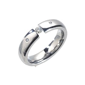 Pinnacle Diamond Titanium Three-Stone Tension Set Ring