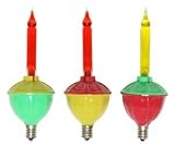 Vickerman 17181 - Red & Yellow Candelabra Screw Base Bubble Light Replacement 3 Pack