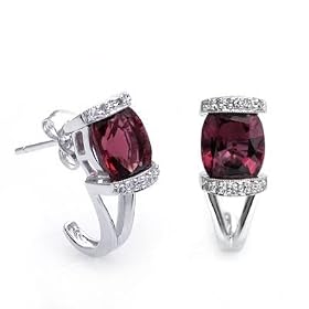 18k White Gold Tourmaline and Diamond Earrings by