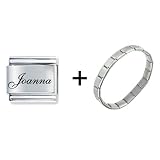 Edwardian Script Font Name Joanna Italian Charm Bracelet