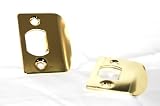 Polished Brass 2 1/4 X 1 1/4 Door Lock Replacement Strike Plate with Radius Corners 2 Pack