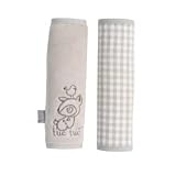 Tuc Tuc Newborn to Toddler Grey Car Seat Harness Pads. Strap Cover Buddies. Natural Collection.