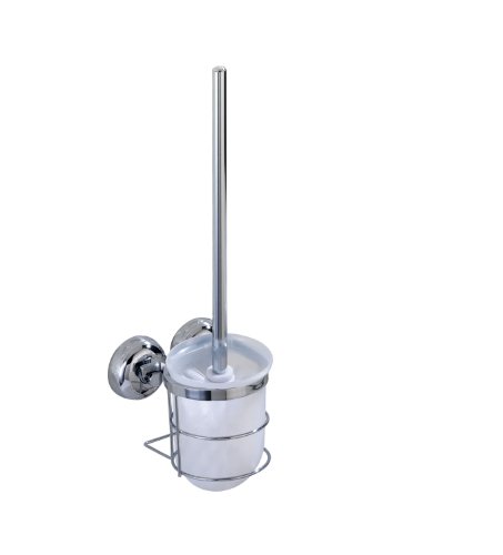 WENKO 18243100 Wand WC-Garnitur Como Magic-Loc - Befestigen ohne Bohren, Easy Hang On, Edelstahl gl&auml;nzend, rostfrei, 14 x 36.5 x 13.5 cm