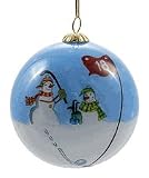 Christmas Ornament Glass Ball Snowmen Chipping