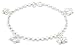 Silver Ladies B2067-CZ Butterflies Charm CZ Bracelet 6.5