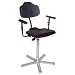 Milagon Brio 12 Series WSP1211 Polyurethane Foam Seat on Cast Aluminum Star Base Chair with Glides, High Profile, 24"-34" Adjustment Height