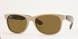 Ray-Ban RB 2132-721 NEW WAYFARER Sunglasses With Beige And Tortoise Frame And Gloss And Lenses-52mm