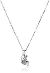 Sterling Silver and Diamond Calla Lily Pendant Necklace (0.02 cttw, I-J Color, I2-I3 Clarity)