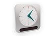 Quantys Funk-Solar Wanduhr mit Rauchmelder, silber/wei�
