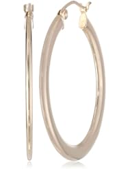 10k Yellow Gold 1.6 x 3.4 High Polish Hoop Earrings