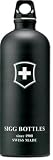 Sigg Swiss Engineered Water Bottle Lifestyle Loop Top (1.0-Liters, Black Touch Swiss Cross, Aluminum)