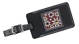 Red Gem Garden Leather Luggage Tag