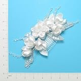 Satin Flower w/ Pearls Bridal Headpiece - White