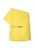 100% Cotton Embroidered Bath Towel with I Love Toyo