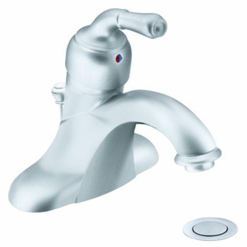 MOEN 4557PM Monticello Single Handle Lavatory Faucet with Drain Assembly, Platinum