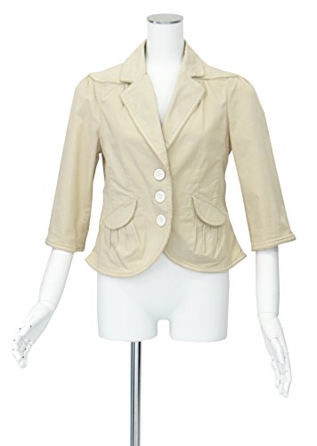 アンソロポロジー コットン ベージュ８分丈袖ジャケット M