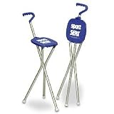 Sport Seat - SS Min-Black - Folding Cane Walking Stick with Seat - Black - Mini