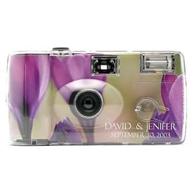 Personalized Crocus Flower Wedding Camera - 12 Pack by 
