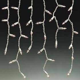 8' Icicle Lights Clear White by 