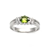 Sterling Silver Baby Ring with Peridot CZ - Sizes: 1-4