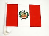 CAR FLAG: Peru, 12" x 18" High Quality Polyester Car Flag