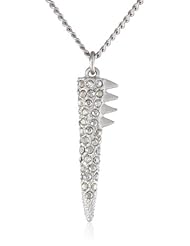 Sam Edelman Pave Spike Brushed Rhodium Colored Pendant Necklace, 18"
