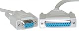DB9 Female / DB25 Female, 8C, Null Modem Cable, 6 ft (UL)