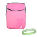 Pink Amazon Kindle DX 3 Pocket Vertical Carrying Sleeve + Live*Laugh*Love Wrist Band!!! (Kindle DX Not Included)