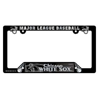 Chicago White Sox Black Plastic License Plate Frame