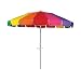 8' Beach, Backyard or Patio Multi Color Rainbow Umbrella with Tilt and Wind Vent