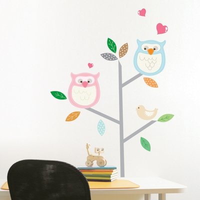 Imagen 3 de Árbol de la historieta con los búhos - Art Deco Niños etiqueta de la pared pegatinas de pared casa Tatuajes de pared Wall stickers Wall stickers