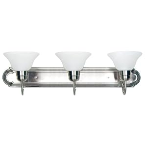 Yosemite Home Decor 4993-3SN 30-Inch 3-Light Bathroom Vanity, Satin Nickel by 