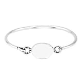 Silver Engravable Oval Bangle Bracelet for Infant or Toddler
