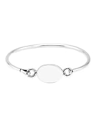 Sterling Silver Engravable Oval Bangle Bracelet for Infant or Toddler