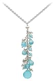 Image of Kit Heath Sterling Silver 90GFBCD Ladies Y Necklet with Cluster Of Fresh Water Pearl and Blue Chalcedony