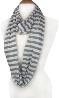 Cape May Stripe Infinity Scarf Loop Style | Wrap | Multi Colors (Paloma Silver_White)